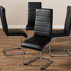 Baxton Studio Marlys Modern and Contemporary Black Faux Leather Upholstered Dining Chair (Set of 4)