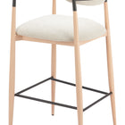 Zuo Equinox Barstool Oyster Gray & Natural