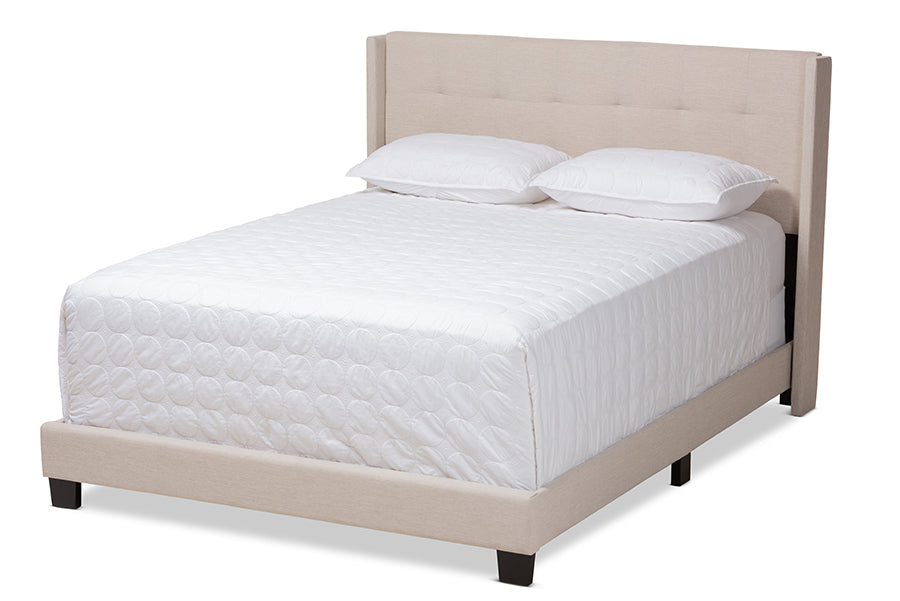 Baxton Studio Lisette Modern and Contemporary Beige Fabric Upholstered Full Size Bed
