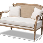 Baxton Studio Clemence French Provincial Ivory Fabric Upholstered Whitewashed Wood Loveseat