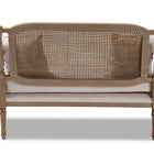 Baxton Studio Clemence French Provincial Ivory Fabric Upholstered Whitewashed Wood Loveseat