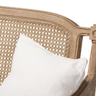 Baxton Studio Clemence French Provincial Ivory Fabric Upholstered Whitewashed Wood Loveseat