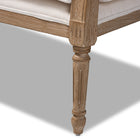 Baxton Studio Clemence French Provincial Ivory Fabric Upholstered Whitewashed Wood Loveseat