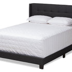 Baxton Studio Lisette Modern and Contemporary Charcoal Grey Fabric Upholstered King Size Bed