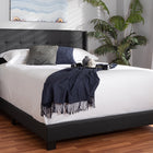 Baxton Studio Lisette Modern and Contemporary Charcoal Grey Fabric Upholstered King Size Bed