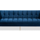 Baxton Studio Ambra Glam and Luxe Navy Blue Velvet Fabric Upholstered and Button Tufted Gold Sofa with Gold-Tone Frame