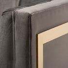Baxton Studio Ambra Glam and Luxe Grey Velvet Fabric Upholstered and Button Tufted Armchair with Gold-Tone Frame