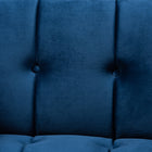 Baxton Studio Ambra Glam and Luxe Royal Blue Velvet Fabric Upholstered and Button Tufted Armchair with Gold-Tone Frame