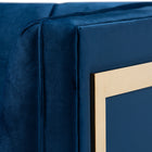 Baxton Studio Ambra Glam and Luxe Royal Blue Velvet Fabric Upholstered and Button Tufted Armchair with Gold-Tone Frame