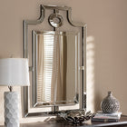 Baxton Studio Iria Modern and Contemporary Silver Finished Pagoda Wall Accent Mirror