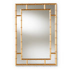 Baxton Studio Adra Modern and Contemporary Gold Finished Bamboo Accent Wall Mirror