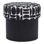 Zuo Boto Storage Ottoman Black & White