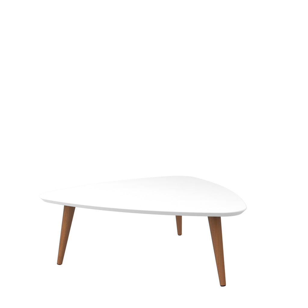 Manhattan Comfort Utopia Contemporary Modern 34" Triangle Coffee Table in White