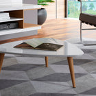 Manhattan Comfort Utopia Contemporary Modern 34" Triangle Coffee Table in White