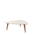 Manhattan Comfort Utopia Contemporary Modern 34" Triangle Coffee Table in Off White