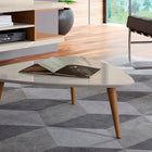 Manhattan Comfort Utopia Contemporary Modern 34" Triangle Coffee Table in Off White