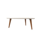 Manhattan Comfort Utopia Contemporary Modern 34" Triangle Coffee Table in Off White