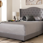 Baxton Studio Alesha Modern and Contemporary Grey Fabric Upholstered Queen Size Bed