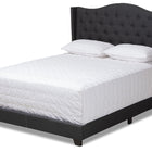 Baxton Studio Alesha Modern and Contemporary Charcoal Grey Fabric Upholstered Queen Size Bed