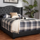 Baxton Studio Alesha Modern and Contemporary Charcoal Grey Fabric Upholstered Queen Size Bed