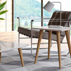 Manhattan Comfort Utopia Contemporary Modern 17" Square End Table in Off White