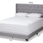 Baxton Studio Brady Modern and Contemporary Light Grey Fabric Upholstered King Size Bed