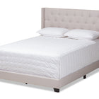 Baxton Studio Brady Modern and Contemporary Beige Fabric Upholstered Queen Size Bed