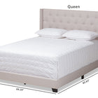 Baxton Studio Brady Modern and Contemporary Beige Fabric Upholstered Queen Size Bed