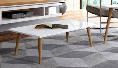 Manhattan Comfort Utopia Contemporary Modern 40" Coffee Table in White