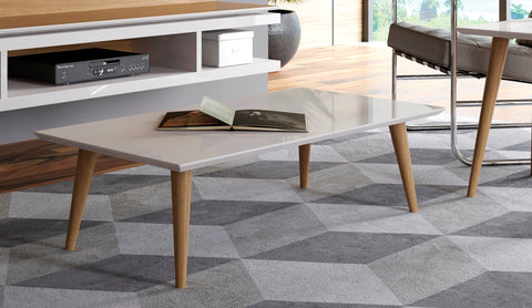 Manhattan Comfort Utopia Contemporary Modern 40" Coffee Table in Off White