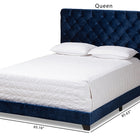 Baxton Studio Candace Luxe and Glamour Navy Velvet Upholstered Queen Size Bed