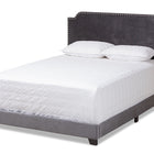 Baxton Studio Darcy Luxe and Glamour Dark Grey Velvet Upholstered Queen Size Bed