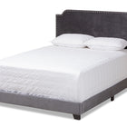 Baxton Studio Darcy Luxe and Glamour Dark Grey Velvet Upholstered King Size Bed