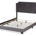 Baxton Studio Darcy Luxe and Glamour Dark Grey Velvet Upholstered King Size Bed