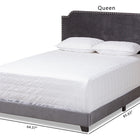 Baxton Studio Darcy Luxe and Glamour Dark Grey Velvet Upholstered Queen Size Bed