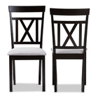 Baxton Studio Rosie Modern and Contemporary Grey Fabric Upholstered and Espresso Brown Finished Dining Chair Set of 2