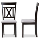 Baxton Studio Rosie Modern and Contemporary Grey Fabric Upholstered and Espresso Brown Finished Dining Chair Set of 2
