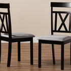 Baxton Studio Rosie Modern and Contemporary Grey Fabric Upholstered and Espresso Brown Finished Dining Chair Set of 2