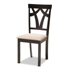 Baxton Studio Reagan Modern and Contemporary Sand Fabric Upholstered and Dark Brown Finished Wood 5-Piece Dining Set
