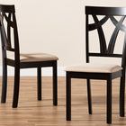 Baxton Studio Sylvia Modern and Contemporary Sand Fabric Upholstered and Espresso Brown Finished Dining Chair Set of 2