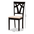 Baxton Studio Sylvia Modern and Contemporary Sand Fabric Upholstered and Espresso Brown Finished Dining Chair Set of 2