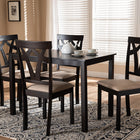 Baxton Studio Sylvia Modern and Contemporary Espresso Brown Finished and Sand Fabric Upholstered 5-Piece Dining Set
