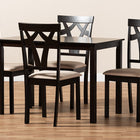Baxton Studio Sylvia Modern and Contemporary Espresso Brown Finished and Sand Fabric Upholstered 5-Piece Dining Set