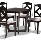 Baxton Studio Morigan Modern Transitional Grey Fabric Upholstered and Dark Brown Finished Wood 5-Piece Dining Set