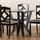 Baxton Studio Riona Modern Transitional Grey Fabric Upholstered and Dark Brown Finished Wood 5-Piece Dining Set