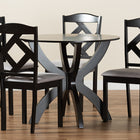 Baxton Studio Nesa Modern Transitional Grey Fabric Upholstered and Dark Brown Finished Wood 5-Piece Dining Set
