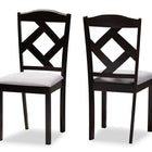 Baxton Studio Ruth Modern and Contemporary Grey Fabric Upholstered and Espresso Brown Finished Dining Chair Set of 2