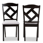 Baxton Studio Ruth Modern and Contemporary Grey Fabric Upholstered and Espresso Brown Finished Dining Chair Set of 2