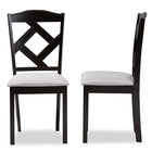 Baxton Studio Ruth Modern and Contemporary Grey Fabric Upholstered and Espresso Brown Finished Dining Chair Set of 2