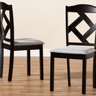 Baxton Studio Ruth Modern and Contemporary Grey Fabric Upholstered and Espresso Brown Finished Dining Chair Set of 2